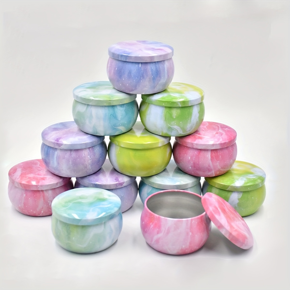Candle Making Jars - Frascos de metal vazios com padrão
