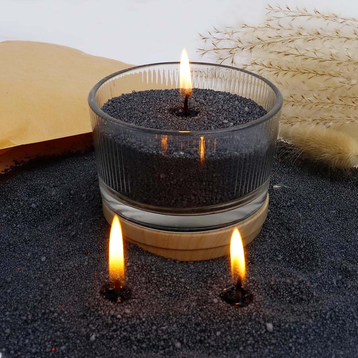 Candle Making Equipment - Areia de Cera Preta com Pavio,