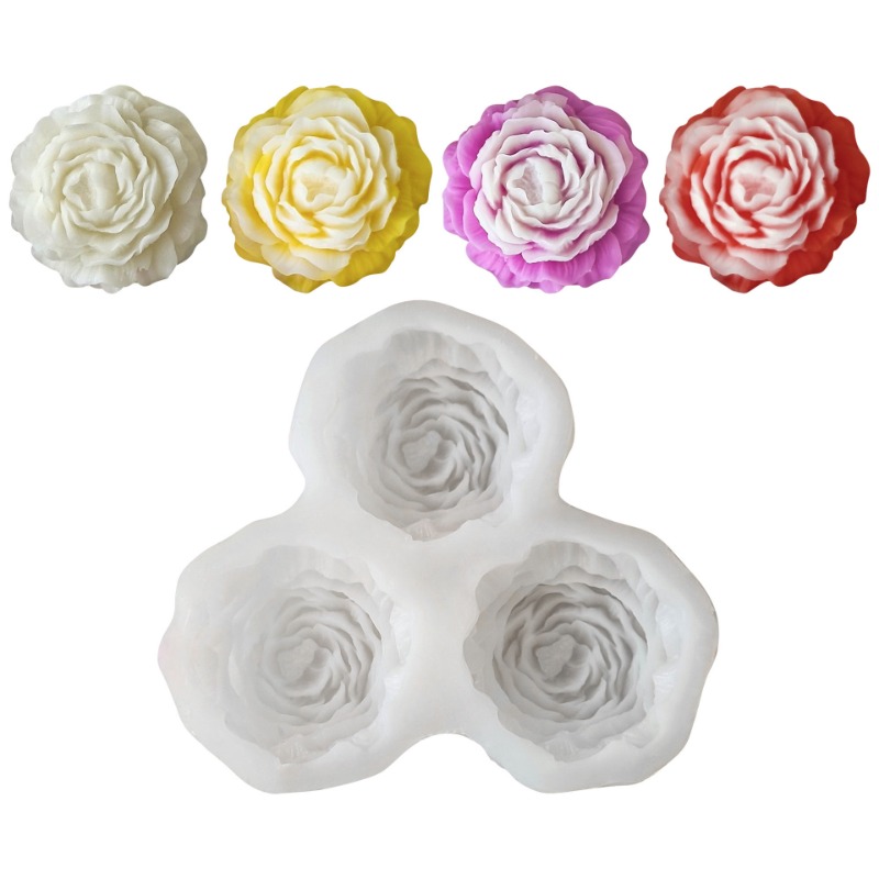 Candle Making Business - 3 pçs/set peônia flor vela molde