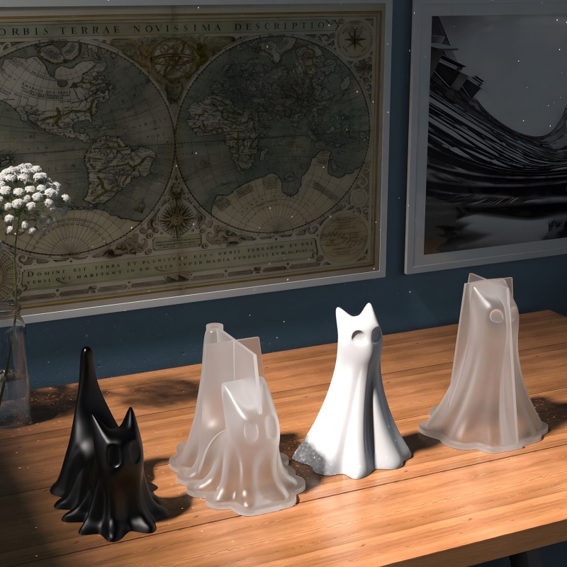 Gato fantasma halloween deskto - Candle Making Equipment avaliação e preço