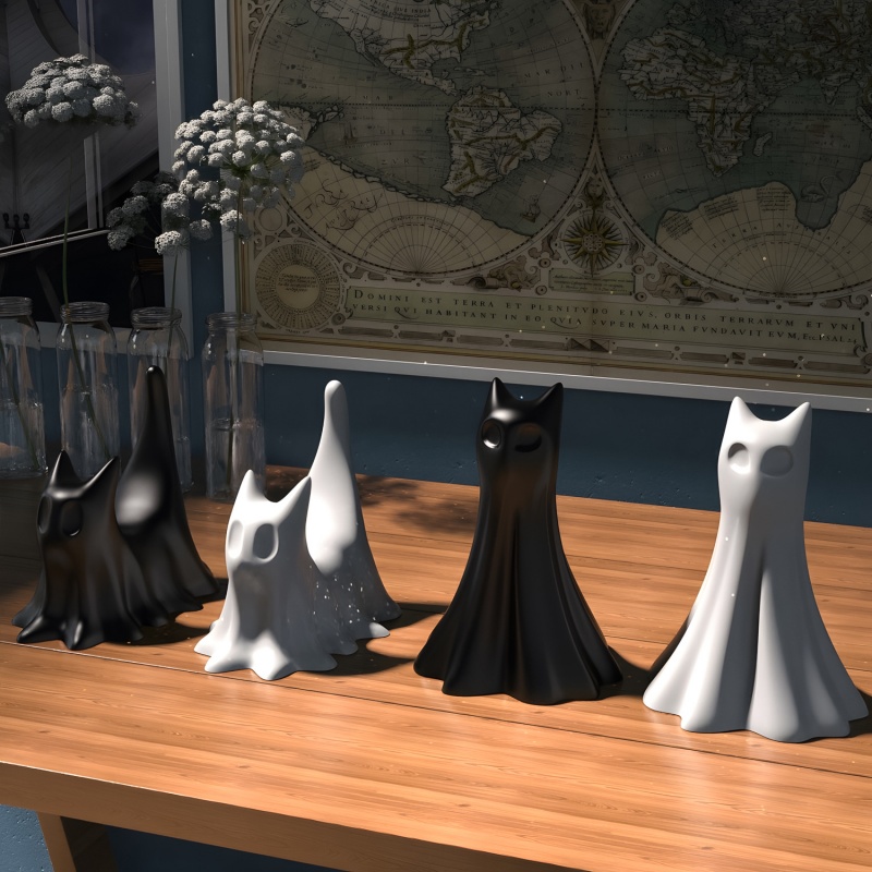 Gato fantasma halloween deskto - Candle Making Equipment avaliação e preço
