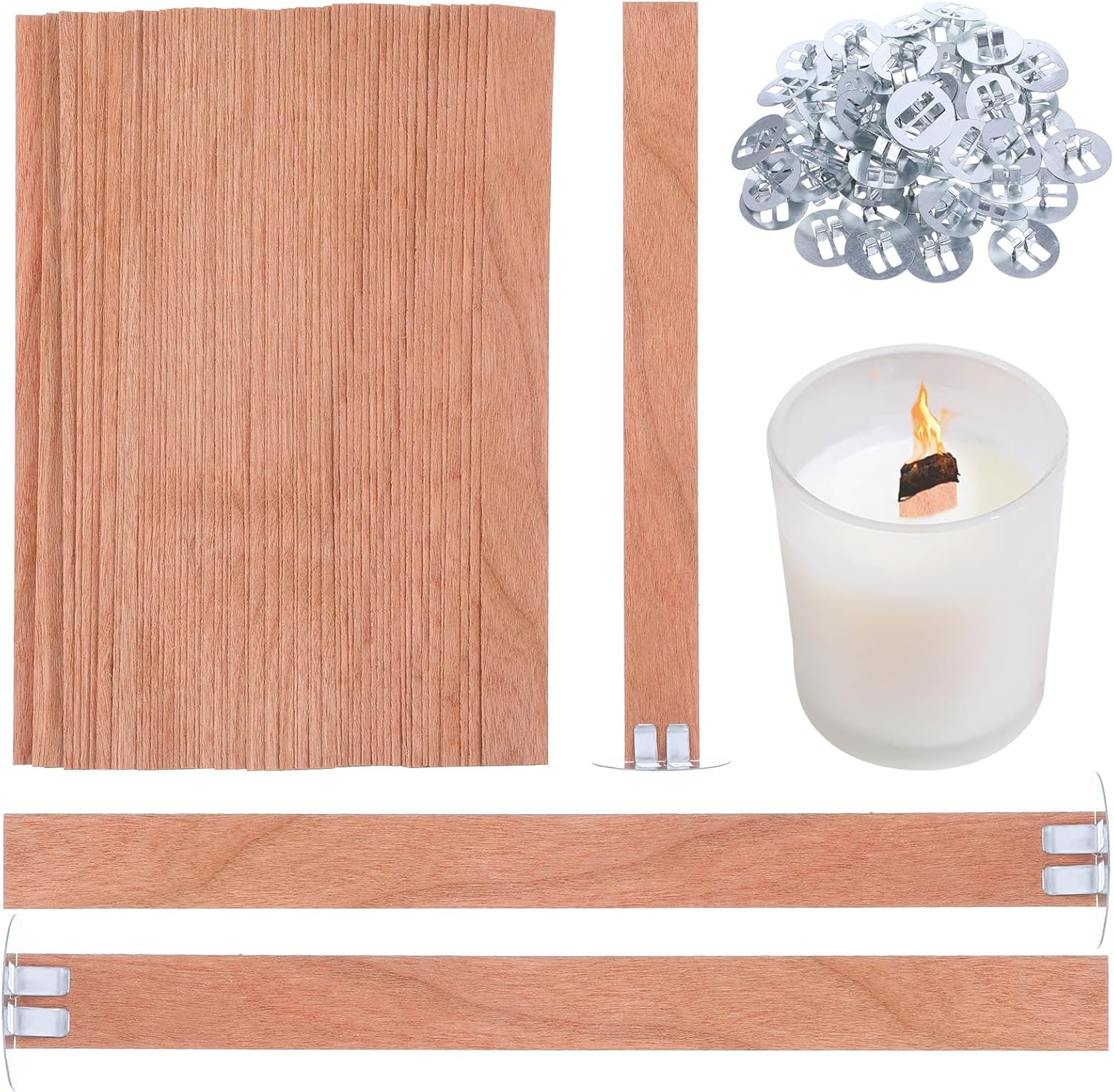 60 Peças de Pavios de Madeira  - Candle Making Tips avaliação e preço