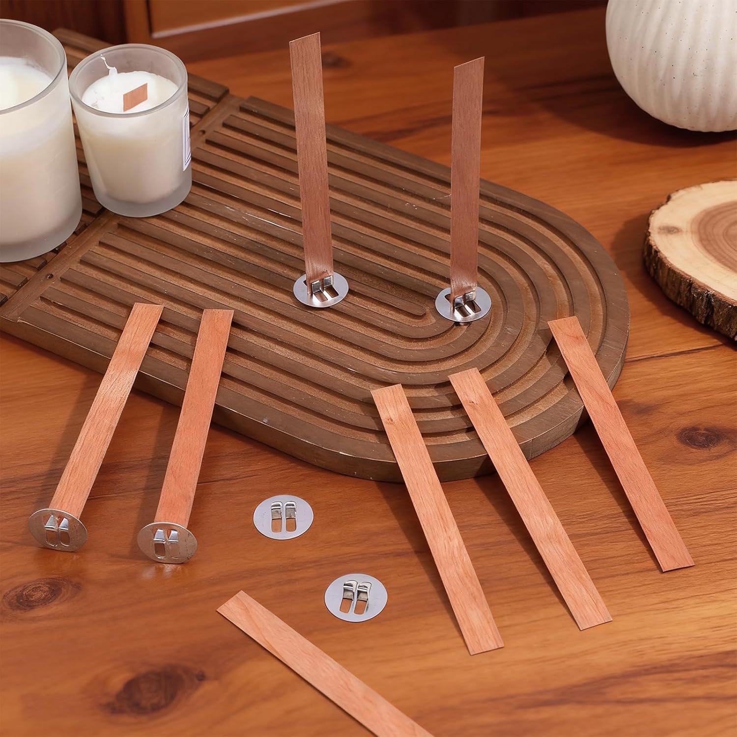 60 Peças de Pavios de Madeira  - Candle Making Tips avaliação e preço