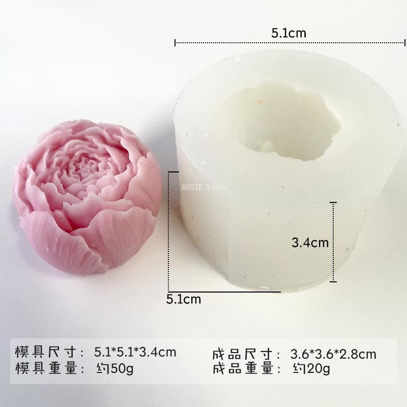 3D Peony Flower Silicone Mold, - Candle Making Business avaliação e preço