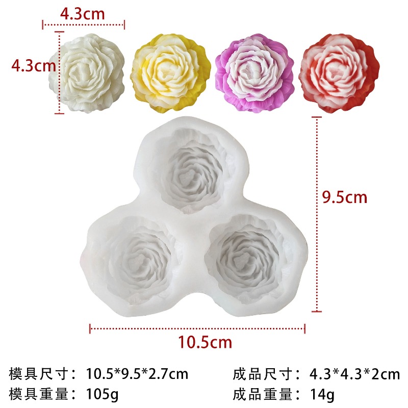 3 pçs/set peônia flor vela mol - Candle Making Business avaliação e preço