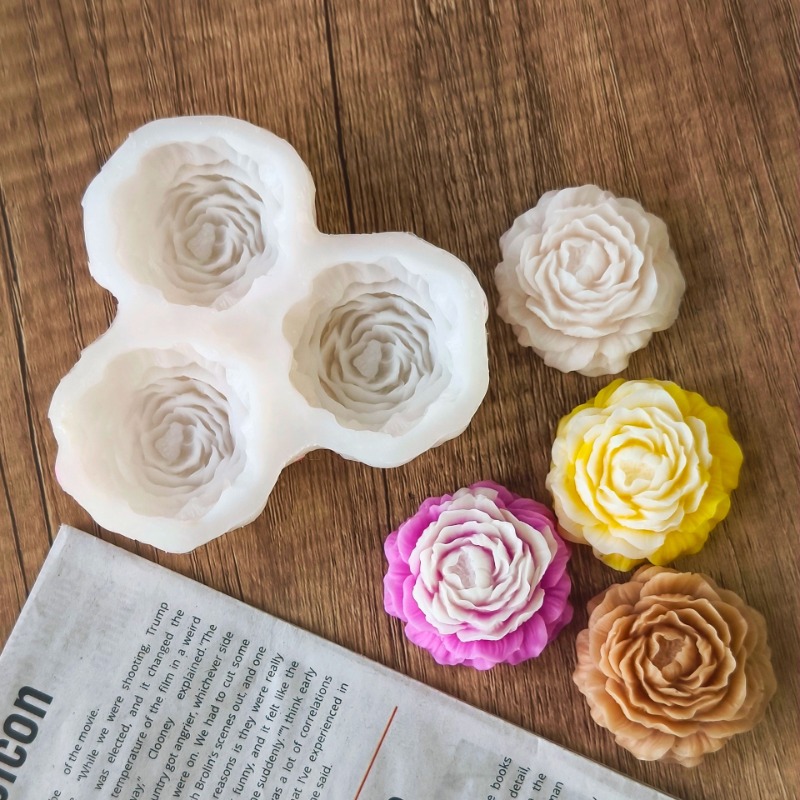 3 pçs/set peônia flor vela mol - Candle Making Business avaliação e preço
